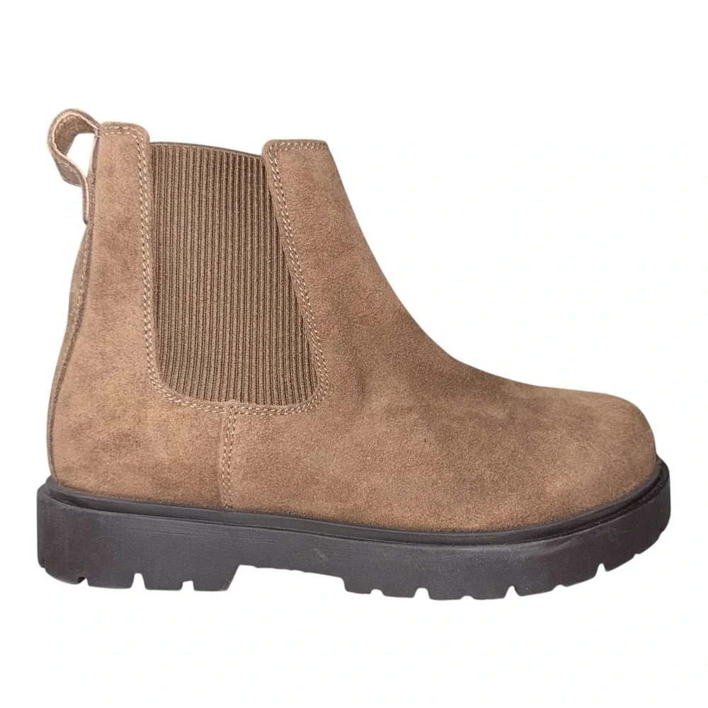 Birkenstock Size 37 6.5 7.5 Brown Suede Highwood Slip On Chelsea Ankle Boots